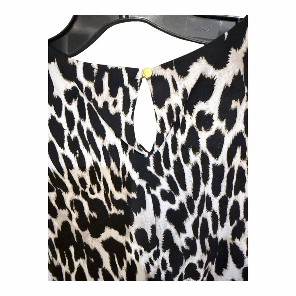 Calvin Klein Black and White Animal Print Blouse - Picture 7 of 7